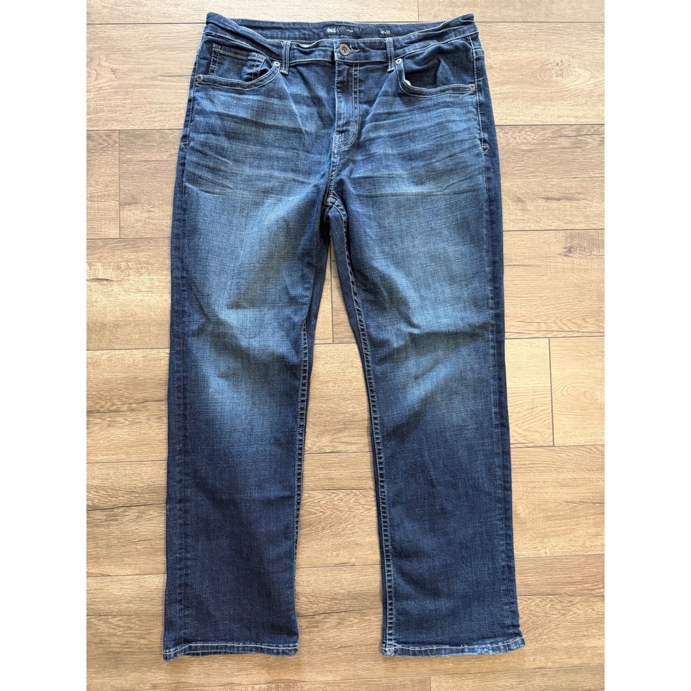 BKE Tyler Straight Leg Jeans Dark Wash Blue Stretch Denim 36x32 (actual 36x31)